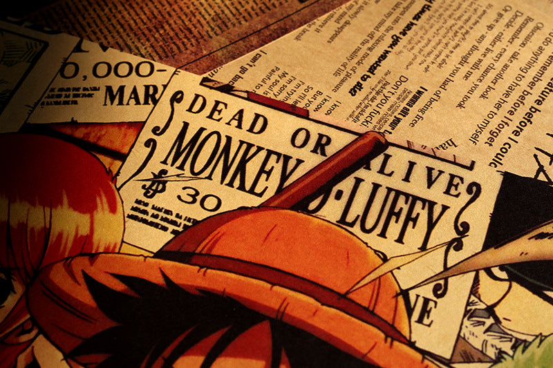 One Piece Vintage Poster Wall Art Decor