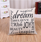 English Alphabet Linen Sofa Pillow Cover