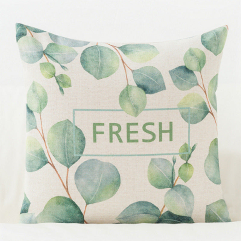Artistic Plant-Themed Pillow Cover for Sofa and Car