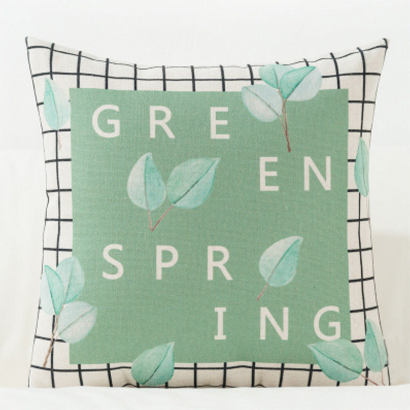 Artistic Plant-Themed Pillow Cover for Sofa and Car